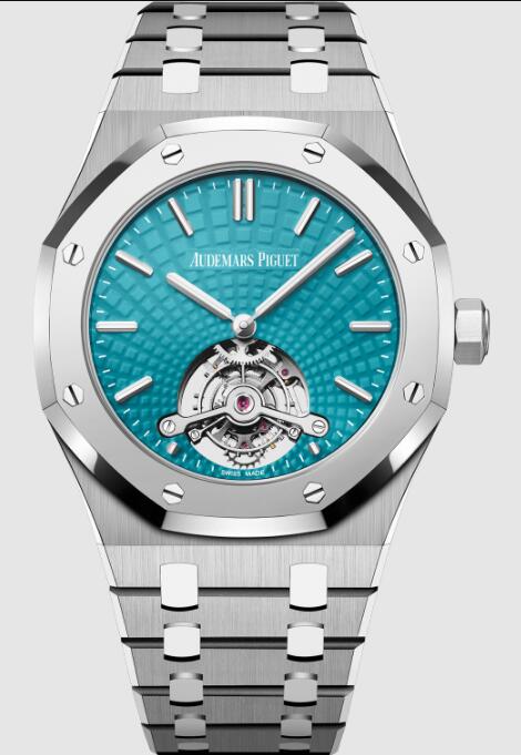 Review Audemars Piguet Replica Royal Oak Ultra Thin Tourbillon Titanium - Platinum Blue 26522IP.OO.1220IP.01 watch - Click Image to Close